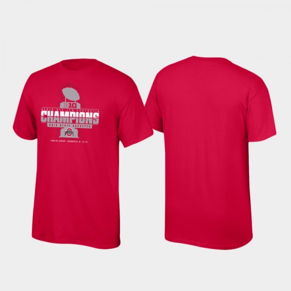 Ohio State Buckeyes Men's Champions Locker Room 2019 Big Ten Scarlet College Football T-Shirt 2404NQGP7